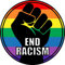 LGBT BLM End Racism Rainbow Pride Bumper Sticker – Black Lives Matter LGBTQIA Premium Vinyl Aufkleber 7,6 x 7,6 cm | für Autos Automobile Fenster Flaschen Spiegel Outdoor Kreis Schild + besser als