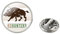 Anstecknadel mit Wildschwein-Jagd-Logo, Edelstahl, Glas-Cabochon, handgefertigter Schmuck, handgefertigter Schmuck, Metall
