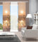 VISION S 800189 | PUESTA Schiebegardine, halbtransparent, Bambus-Optik, 260x60, Farbe:Kupfer, Größe:260 x 60 cm, Anzahl:3er Set (2X Bedruckt, 1x Uni)