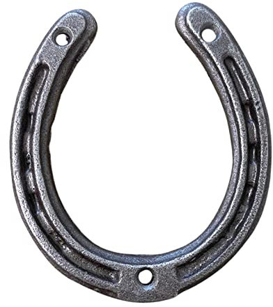 Decorative Cast Iron Horseshoe | cast iron decorative wall door decor | Wedding Arts and Craft | Fixing screws included | 9cm (h) x 7.5cm (w) | Horse shoe good luck charm