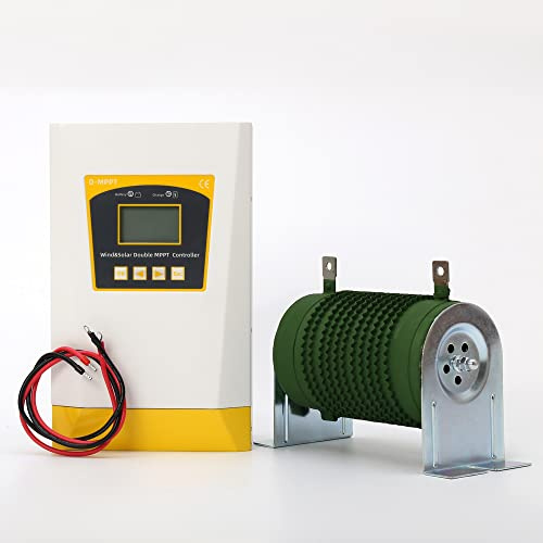 3000W Wind Solar Hybrid Laderegler MPPT Charge Controller 12V 24V 48V for 2000W Photovoltaik & 1000W Windkraftanlage mit Dump Load, LCD Display für Lithium- und Bleisäure Gel Batterie Regulator
