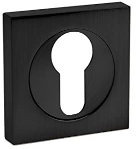 AZERODESIGN- Embellecedor Cerradura Puerta -Embellecedor Llave- Bocallave- Roseta Cuadrada 50x50mm- Puertas Madera de Interior- Acabado Negro mate