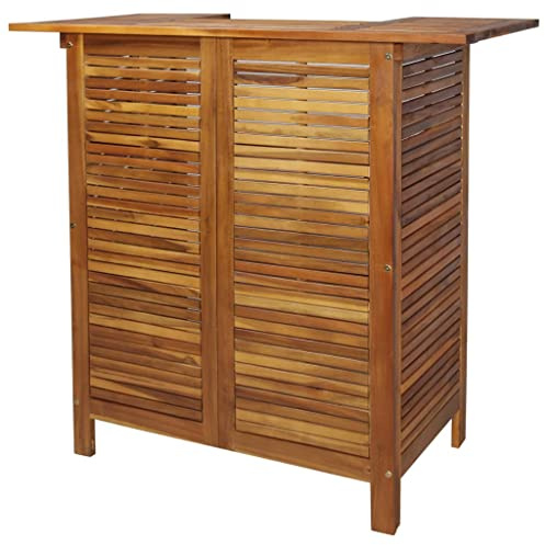 ZQQLVOO Stehtisch 110x50x105 cm Akazienholz Massiv Garten Terrasse Esstisch Campingtisch Partytisch Geeignet für Balkone, Terrassen, Decks