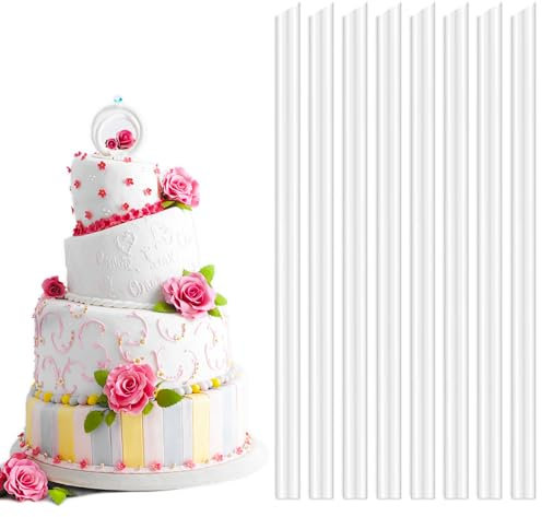 40 Piezas Varillas de Plástico Soporte para Tartas Reutilizable Tacos de Cortables,18cm de Largo Pasadores Blanco Hacer Pastel Palito Tarta Pastel para Uso en Construcción y Apilamiento en Capas