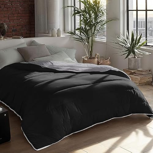 Zelesta Royalbed Ganzjahresdecke 2-in-1 mit integriertem Bezug - maschinenwaschbar - hypoallergen & leicht 300 g/m² Füllung - Zweiseitiges Design - Kein separater Bettbezug erforderlich