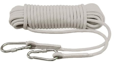 hxoity 20mm Static Rock Climbing Rope 328ft 361ft 394ft 427ft 459ft 492ft Strong Heavy Duty Tree Climbing Gear Camping Rope Arborist Survival Equipment (Color : White, Size : 20mm x 190m)
