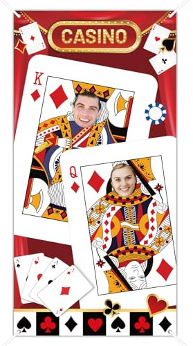 Casino Thema Party Foto Tür Banner Hintergrund Requisiten Poker Foto Requisiten Banner Supplies Casino Nigh Party Dekorationen Las Vegas Thema Foto Tür Banner für Spieleabend Geburtstag Party Supplies