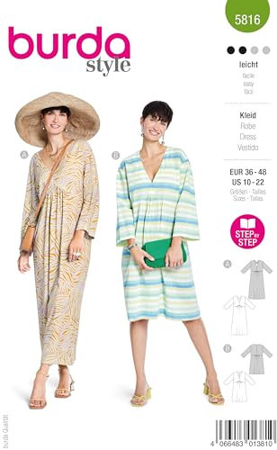 Burda Schnittmuster, 5816, Kleid [Damen, Gr. 36-48], Level 2 leicht