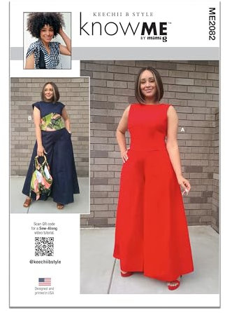 KNOW ME Sewing Pattern ME2082BB Misses' and Women's Jumpsuits by Keechii B Style BB (20W-22W-24W-26W-28W)