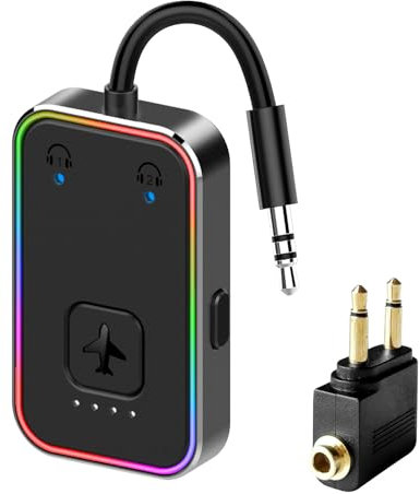 Transmisor Bluetooth 5.4 Beeitzie Ultra, para todos los auriculares, aptX LL, soporta 2 auriculares/AirPods, adaptador de audio inalámbrico para vuelo, TV, gimnasio, tabletas, marco de metal