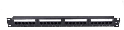 Panneau de Brassage RJ45, Panneau de Brassage Réseau à Cadre en Acier laminé à Froid à 24 Ports pour Rack de 19 Pouces