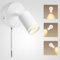 YindaLux Applique Murale Intérieure - Ajustable 350°+90° - Lampe Murale Avec Interrupteur - Douille GU10 Max.50W - Blanc Mat Pour Chambre Salon Chevet - Ampoule Non Incluse