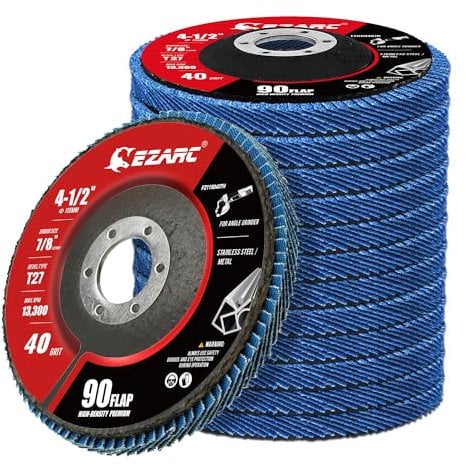 EZARC Flap Discs 115mm,40 Grit High-Density Jumbo Zirconia Flap Sanding Disc Type 27 for Sanding, Sanding Discs for Angle Grinder, Rust Removal, Finishing, Grinding, Deburring (12 Pack)