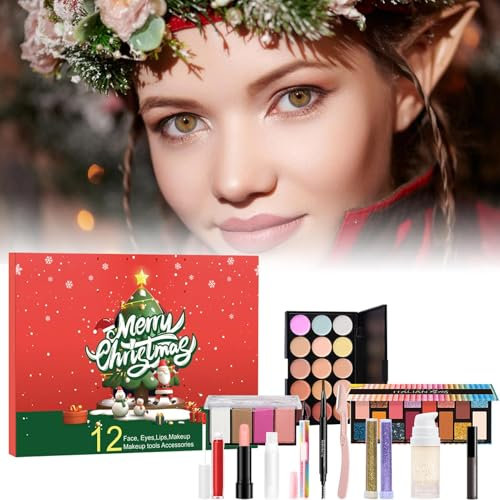 Frfik Make-up-Adventskalender 2024 - Kosmetikset „Countdown zum Weihnachtskalender“ | 12-teiliges Beauty-Countdown-Set für Teenager und Erwachsene