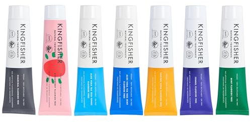 Kingfisher Toothpaste – Fluoride-Free | Available in Mint, Fennel, Baking Soda, Aloe Vera, Charcoal & More Flavours (1, Charcoal Fluoride Free)