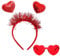 2 Stück Herzbrille Rot und Herz Haarreif Set,Amor Kostüm Damen Accessoires,Glitzer Herz Sonnenbrille,Fasching Haarreifen Herzen,Karneval Brille Rote,Liebe Partybrille,Für Valentinstag Hochzeit JGA