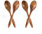 Lot de 4 petites cuillères en bois, cuillères à miel, cuillères à dessert, cuillères à soupe, pour mélanger, remuer et cuisiner, cuillères en bois pour chocolat chaud, miel, café et thé