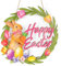 BOFUNX Ostern Türkranz aus Holz 29cm Osterkranz Dekokranz zum Aufhängen Haustür Fenster Wand Kranz mit Hase Osterei Blumen Happy Easter Motive