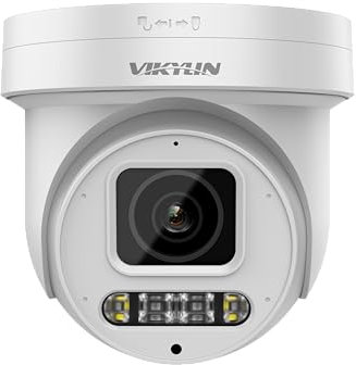 VIKYLIN 4K PTZ Security Camera Outdoor,2.7~13.5mm Len 5X Zoom,Auto Tracking,Spotlight&Sound dual alarm,CCTV IP Camera 275° Pan 90° Tilt with 2-Way Audio,132ft Color Night Vision,SD Slot(up to 512GB)
