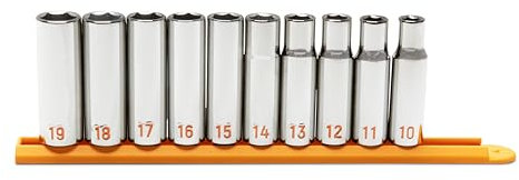 GEARWRENCH HIVIZ 10 Piece Deep Socket Set - 1/2in Drive | Metric| 6 Point | 80704H
