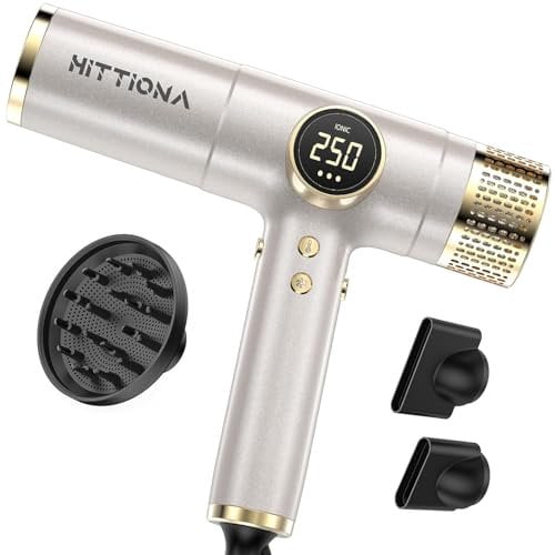 HITTIONA Fön Profi Reise Haartrockner Ionen Föhn mit Diffusorr 2000W, Weltweite Spannung (100–240 V), Schnelles Trocknen, Tragbar & Leicht (400g), Leise, Reisefön für Weltweite Reisen, zu Hause, Hotel