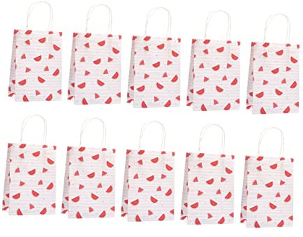 FRCOLOR 15stücke Druckpapiertüte Mit Wassermelonenmuster Geschenktüten Aus Papier Aufbewahrungstasche Für Kekse Süßigkeiten Geeignet Für Geschäfte Und Partys
