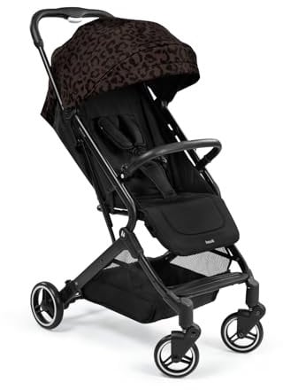 hauck Travel N Care, Leo Schwarz - Reise Buggy für Kinder ab Geburt bis 22 kg - mit Liegefunktion - Leicht 6,9 kg & Kompakt - Klein Zusammenklappbar - UPF 50+ - EVA Räder - Korb bis 3 kg