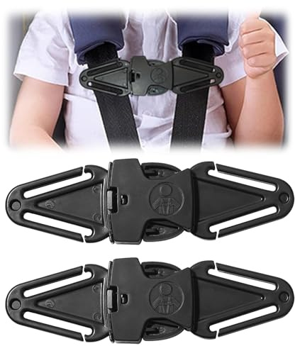 2PCS Anti Escape Car Seat Safety Straps Chest Clip for Child Baby Universal | Sturdy Baby Car Seat Clip Features a Double Locking Safety Design, Prevent Children Taking Their Arms Out of the Car Straps