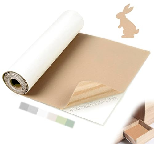 Mbsomnus Filz Selbstklebend Meterware 2 mm Klebefilz Selbstklebend 230x40 cm Filzstoff Beige Nadelfilz Meterware Filzmatte für Camper Dachhimmel Stoff Wandverkleidung Möbel Schubladenmatte DIY