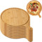 Lot de 8 planches à pizza en bois de bambou naturel de 30,5 cm, plateau léger avec poignées pour la fabrication de pizza, le stockage, le transfert