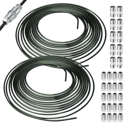 2 x 5m Bremsleitung Set Ø 4,75mm, Bremsleitungswerkzeug, Kupfer Bremsleitung Set+30 Verschraubungen, Bremsrohr Auto Ersatz Bremsleitungssatz Länge
