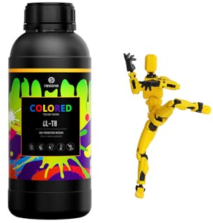 RESIONE CL-TH Colour 3d drucker resin, 10 leuchtende Farben, tough resin & abs like resin für Actionfiguren & Mecha-Teile – 1000g (Leuchtgelb)