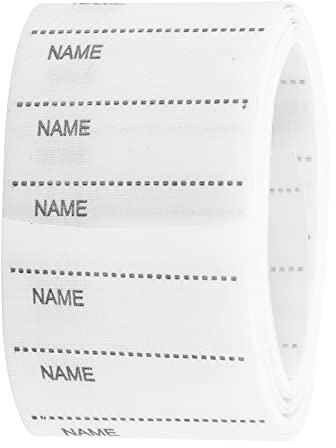 Beschreibbare Kleidungsetiketten zum Aufbügeln, bequeme Stoff-Namensschilder für Schuluniformen, Waschküche, Polyester-Material, weiß, 5,5 cm Breite, 200 Stück