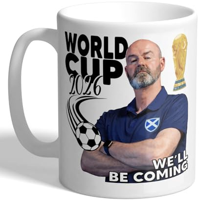 I Love Mugs - Scotland - World Cup 2026 - We'll Be Coming - Steve Clarke - Scottish Team Football Manager Mug, Ceramic, 11fl.oz.