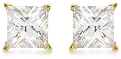 CARISSIMA Damen-Ohrstecker 9 Karat 375 Gelbgold Square Cubic Zirconia Stud 1.57.7239