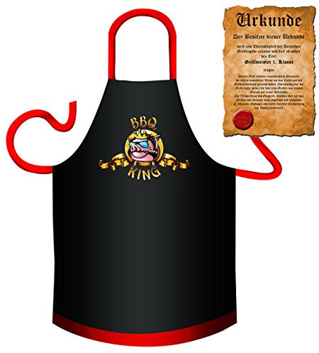 Einzigartige Grillschürze für den König am Grill : BBQ King 2 / Face !! mit GRATIS Urkunde !!