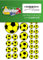114 Aufkleber, Fußball, Sticker, 15-50 mm, gelb/schwarz, aus PVC, Folie, bedruckt, selbstklebend, EM, WM, Bundesliga