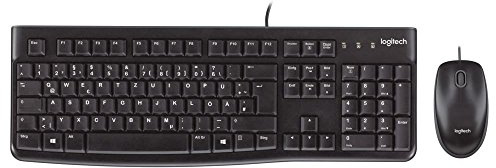 Logitech MK120 Kabelgebundenes Tastatur-Maus-Set, Optische Maus, USB-Anschluss, PC/Laptop, Schweizer QWERTZ-Layout - Schwarz (MK120 | 5er Set)