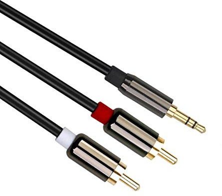 SYSTEM-S - Cavo audio RCA maschio a jack AUX da 3,5 mm, 10 m