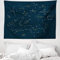 ABAKUHAUS Konstellation Wandteppich, Sterne Sky Map aus Weiches Mikrofaser Stoff Waschbar ohne Verblassen Digitaldruck, 150 x 110 cm, Dunkelblau