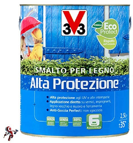 Smalto per legno da esterno bianco Smalto per Legno Alta Protezione 2,5 litri bianco impregnante legno acqua impregnante legno bianco smalto per legno all'acqua