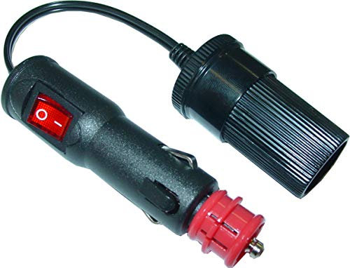 Adapterkabel Duo mit Schalter, DIN Normstecker auf Zigarettenanzünder 21mm, D43