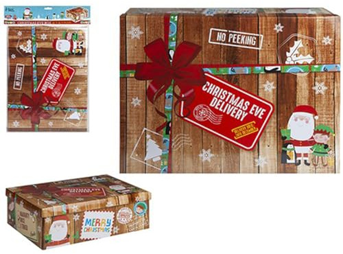 Festive Multicolor 'New Xmas Design' Xmas Eve Box Medium - 45 x 34 x 12.5cm (1 Pc.) - Unique & Vibrant Design - Ideal for Gifts & Home Decor
