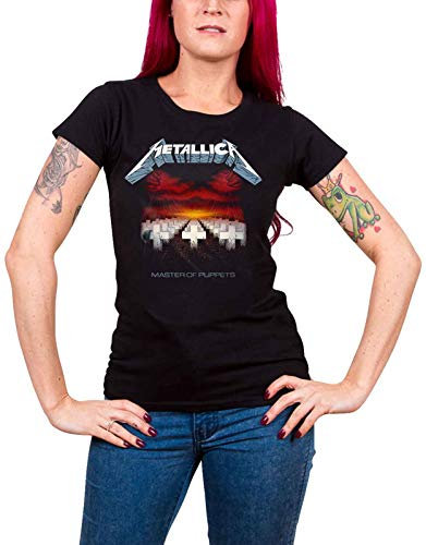 Metallica Master of Puppets Tracks (Black) GirlieTS M