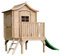 Cabane Enfant Exterieur 1.1m2 - Maison Enfant Exterieur avec Toboggan - Cabane de Jardin pour Enfant 175x146xH212cm - Cabane Bois Enfant Timbela M550A