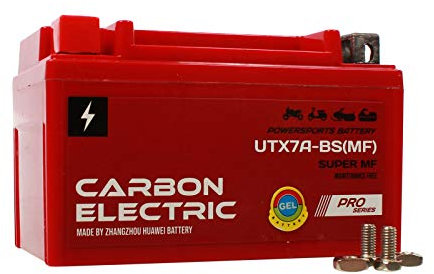 Carbon Electric Gel Batterie Motorradbatterie 7Ah YTX7A-BS MF 7 Ah