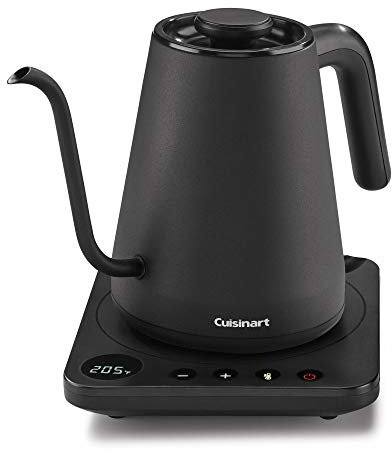 Cuisinart GK-1 Bouilloire numérique col de cygne avec bec verseur de précision conçu pour un contrôle précis du versement pouvant contenir 1 litre, 1200 W permettant un chauffage rapide, acier
