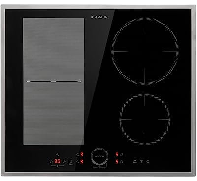 Klarstein Plaque Induction 7000W, Plaque de Cuisson Electrique à Induction, Plaque Induction Encastrées 4 Feux, Tables de Cuisson Encastrable, Contrôle Tactile, Rechaud Electrique pour la Cuisine