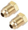 sourcing map Accesorio de tubería de latón, 3/8 SAE Flare macho 1/4 SAE rosca hembra, conector adaptador de tubería, para refrigeración de aire acondicionado, 2 uds.