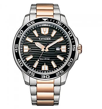 CITIZEN Herren Analog Quarz Uhr mit Edelstahl beschichtet Armband AW1524-84E